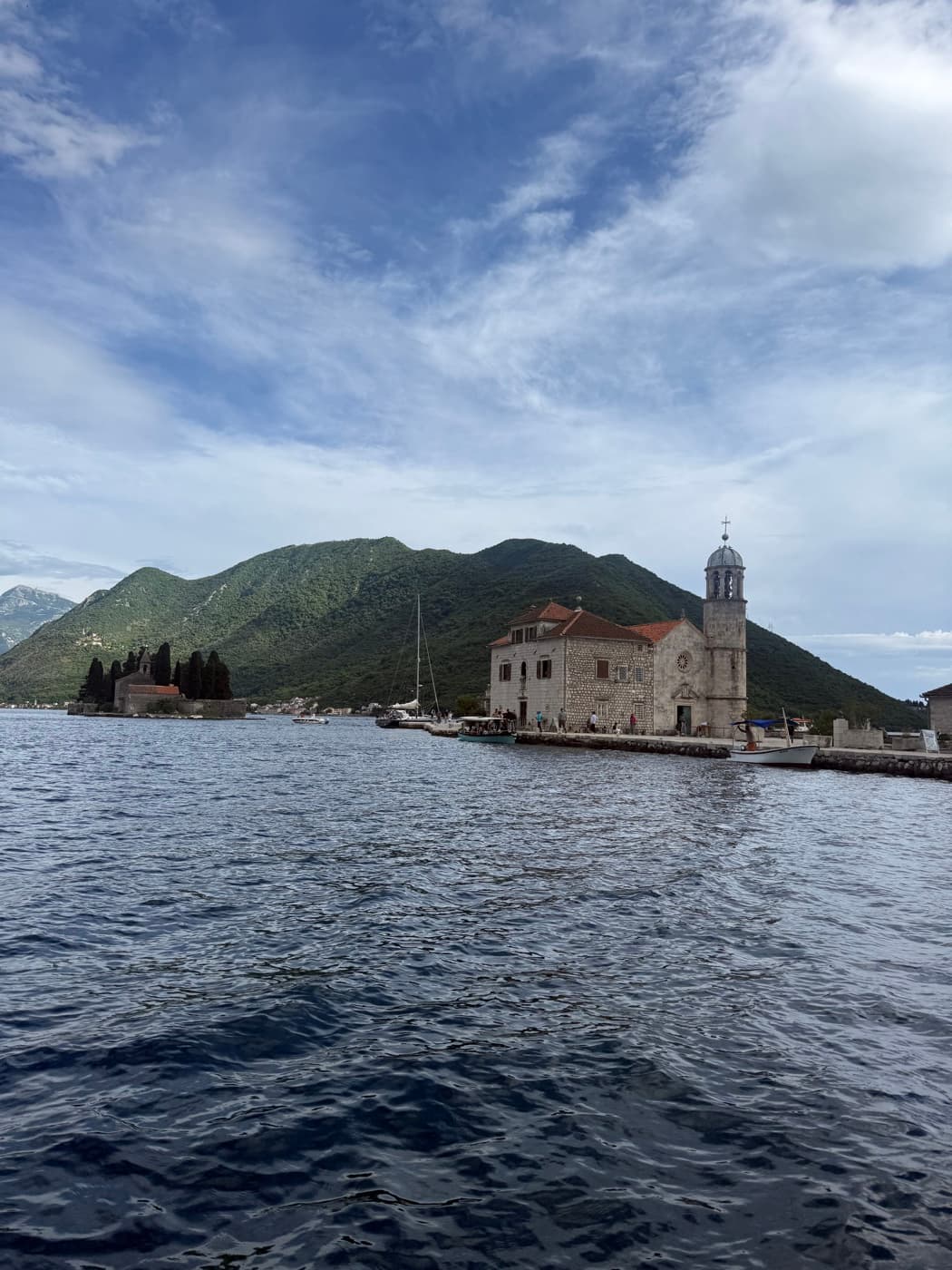 Perast church from the water